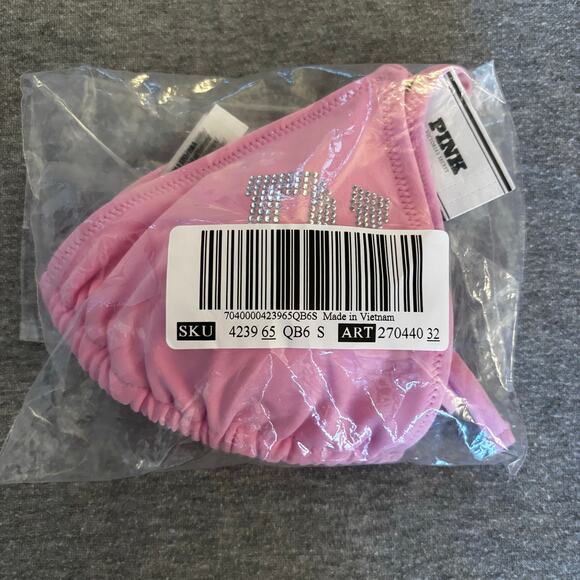 VS PINK Limited Edition Pink Lollipop Rhinestone Bling String Bikini Top - SM - Picture 7 of 8